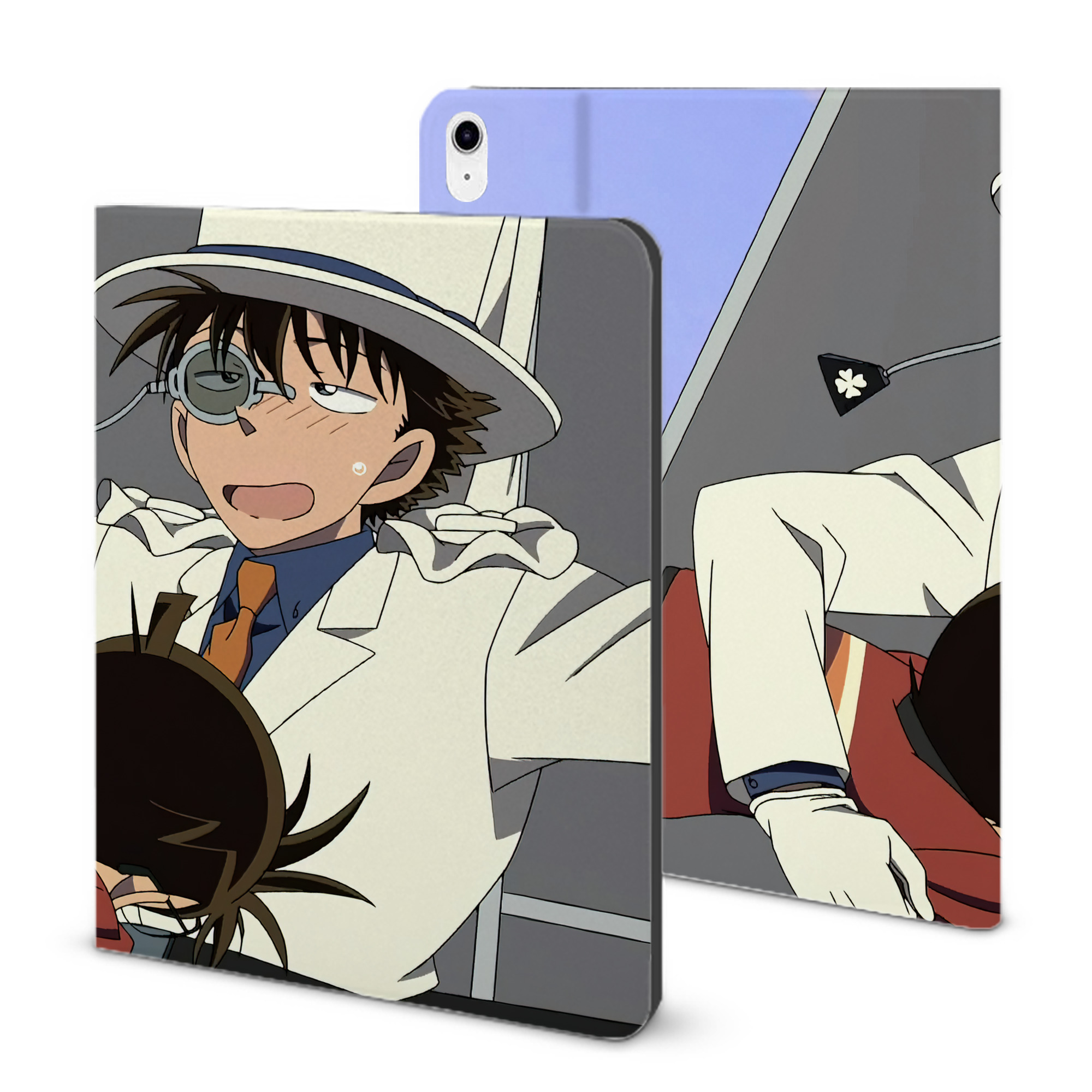 （画像用） 名探偵コナン Detective Conan IPad ケース ブック型 PUレザー TPU 耐衝撃 軽量 薄型 ペン収納なし 全面保護 IPad 各モデル対応